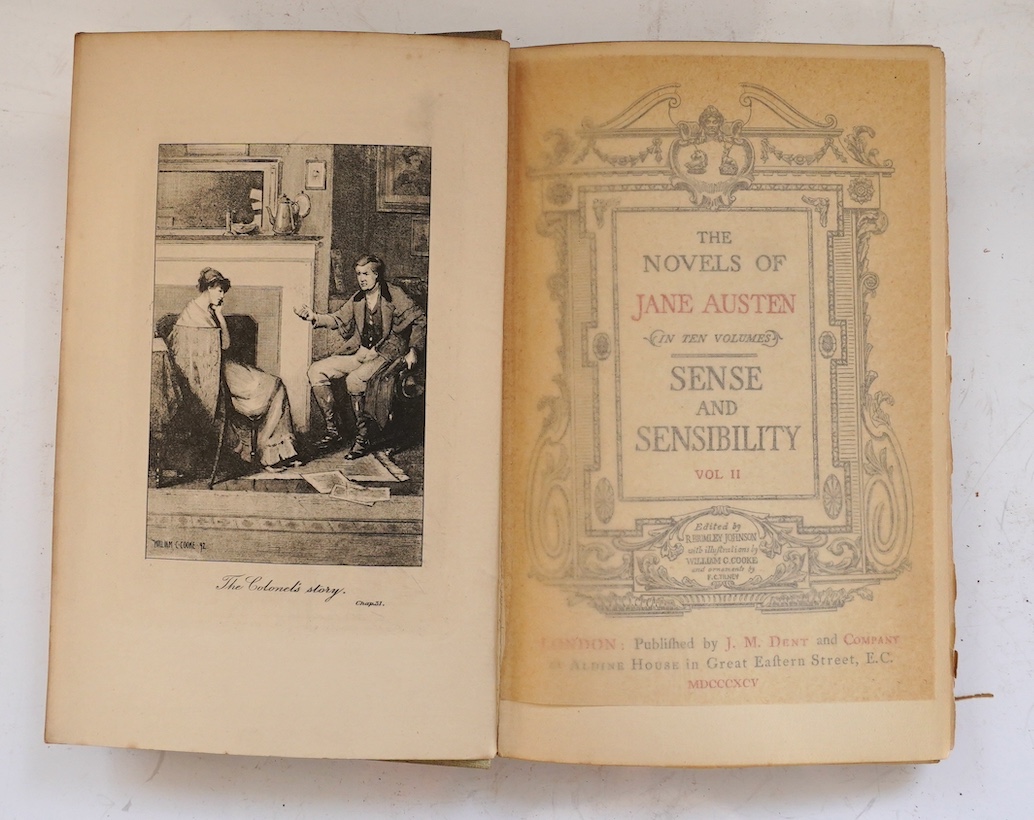 Austen, Jane - Jane Austen's Novels. Edited by Reginald Brimley Johnson, 10 vols. with a frontis and 30 other plates (by William C. Cooke), decorated titles; publisher's gilt cloth and gilt tops, sm. cr. 8vo. J.M. Dent,